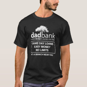 T-shirt Mens Papa Bank Funny Père Fête Papa Joke T Shirt