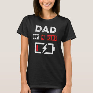 T-shirt Mens Papa Batterie Basse Papa De Quatre Enfants He