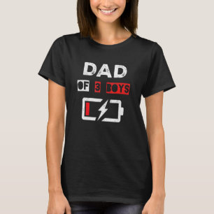 T-shirt Mens Papa Batterie Basse Papa De Trois Garçons Joy