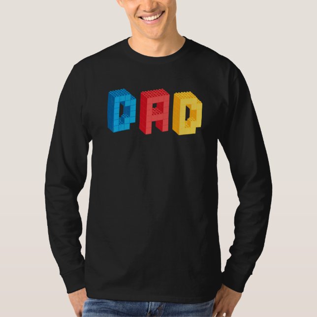 T-shirt Mens Papa Brick Builder Blocs Master Builder Fath (Devant)