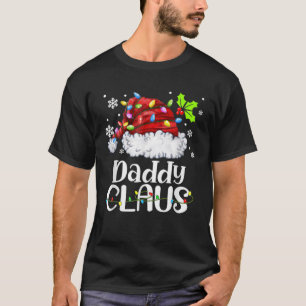 T-shirt Mens Papa Claus Père Noël Chapeau Noël Lumière Noë