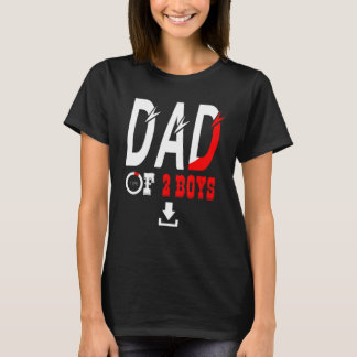 T-shirt Mens Papa De 2 Garçons Père Ou Grand-Père De 2 Enf