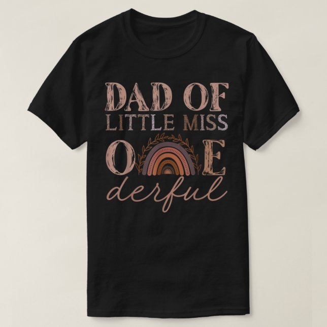 T-shirt Mens Papa de la petite Mlle Onederful Premier anni (Design devant)