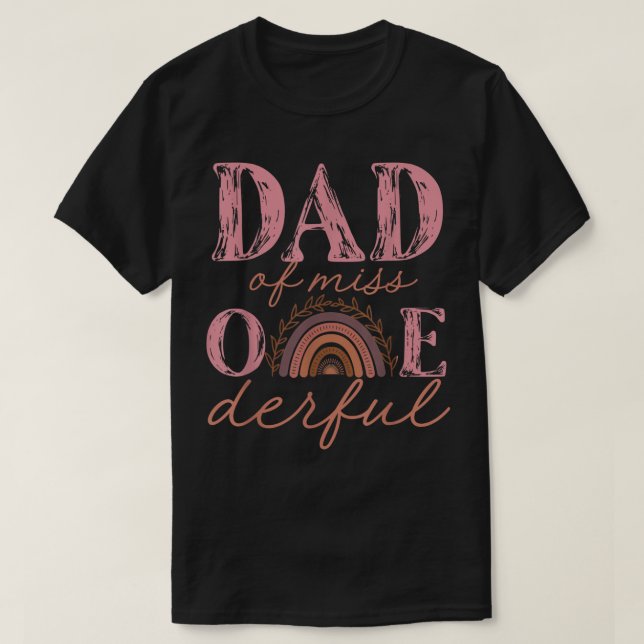 T-shirt Mens Papa de Little Miss Onederful Shirt 1er Anniv (Design devant)