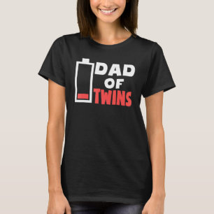 T-shirt Mens Papa De Twins Fatigué Twin Papa Batterie Faib