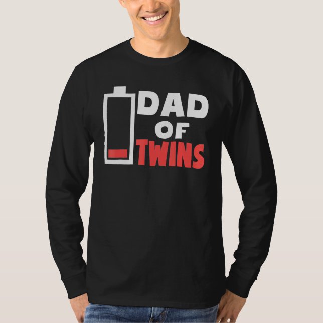 T-shirt Mens Papa De Twins Fatigué Twin Papa Batterie Faib (Devant)