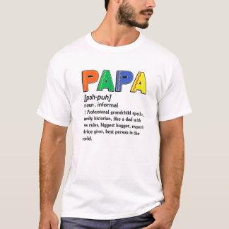 T-shirt Mens Papa Définition Noun Nutrition Fête des pères