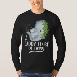 T-shirt Mens Papa D'Être De Jumeaux Twin Baby Boys Elephan