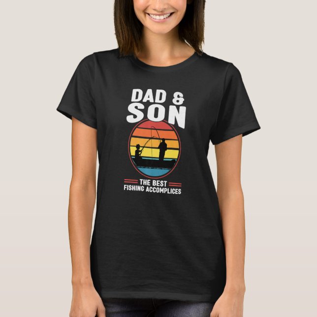 T-shirt Mens papa & fils les meilleurs complices de pêche  (Devant)
