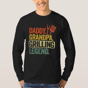 T-shirt Mens Papa Grand-père Grilling Legend Père Grillher