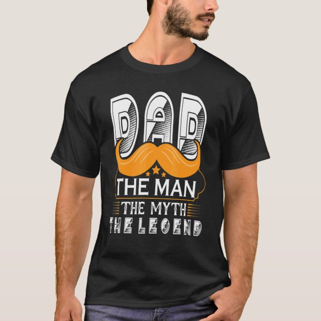 T-shirt Mens Papa L'Homme Le Mythe La Légende Porté Papa (Devant)