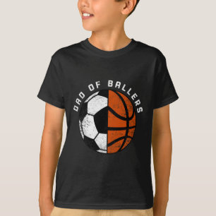 T-shirt Mens Papa Of Byllers Fun Soccer Bysketbyll Papa