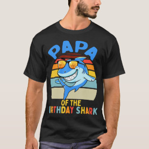 T-shirt Mens Papa of Shark Birthday Matching Family T-