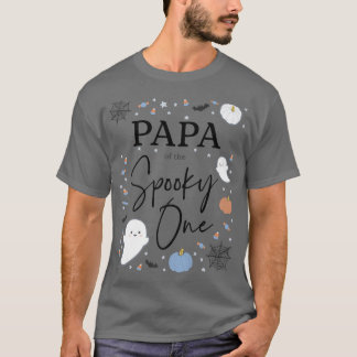 T-shirt Mens Papa of the Spooky One First Birthday Blue Bo
