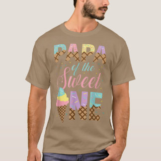 T-shirt Mens Papa Of The Sweet One Ice Cream 1st Bir