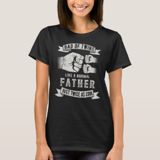 T-shirt Mens Papa Of Twins Papa Fête des pères Nouveau Pap