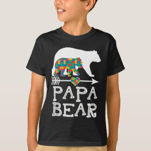 T-shirt Mens Papa Ours Autisme Hommes Père Papa Autisme Aw
