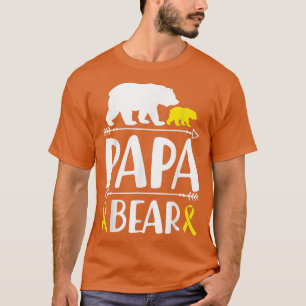 T-shirt Mens Papa Ours Enfance Cancer Sensibilisation Cade