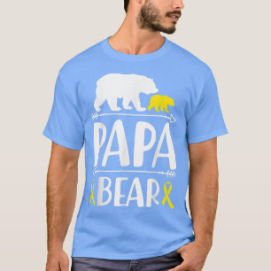 T-shirt Mens Papa Ours Enfance Cancer Sensibilisation Cade