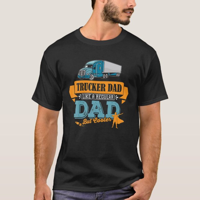 T-shirt Mens Papa Trucker Profession Travail Convient Pour (Devant)