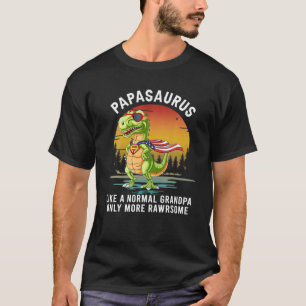 T-shirt Mens Papasaurus Comme Un Grand-Père Normal Seuleme