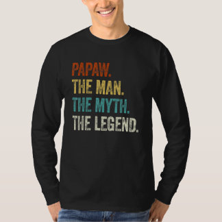 T-shirt Mens Papaw The Man The Myth The Legend Retro Papa 