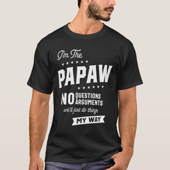 T-shirt Mens Papaw Way Funny Grand-père Fête des pères (Devant)