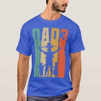 T-shirt Mens Père de 3Papa 3 Fête des pères