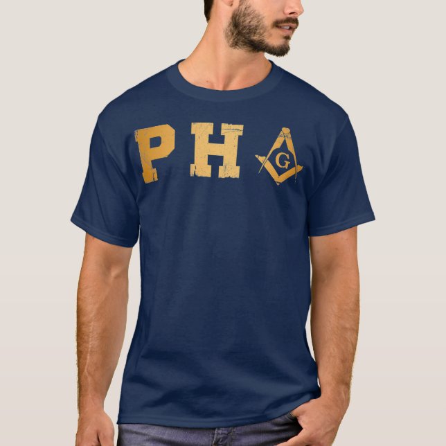 T-shirt Mens PHA Freemason Prince Hall Mason Mason (Devant)