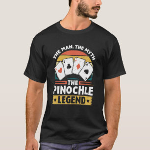 T-shirt Mens Pinochle Legend jeu de carte Pinochle Vintage