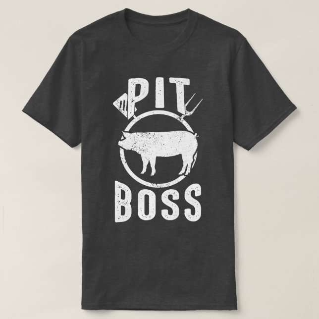 T-shirt Mens Pit Boss Shirt BBQ Funny Pitmaster Pig Grilli (Design devant)