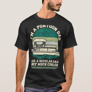 T-shirt Mens Pontoon Bateau Vintage Retro Pontoon Papa Fat