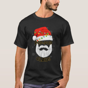 T-shirt Mens Pop Pop Claus Santa Hat