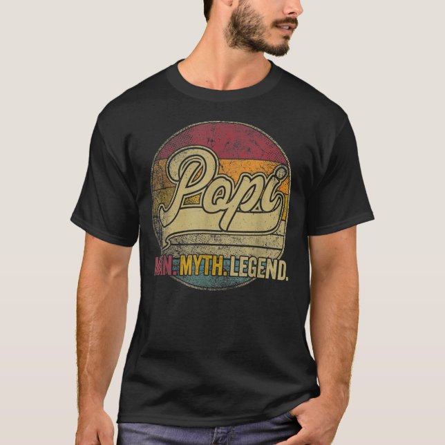 T-shirt Mens Popi grand-père papa Fête des pères d'anniver (Devant)
