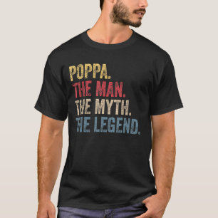 T-shirt Mens Poppa L'Homme Le Mythe La Légende Rétro Faune