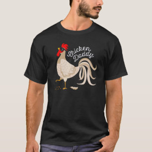 T-shirt Mens Poulet Daddy Poulet Agricole Papa Rooster Gra