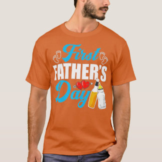 T-shirt Mens première Fête des pères Bière bébé bouteille 