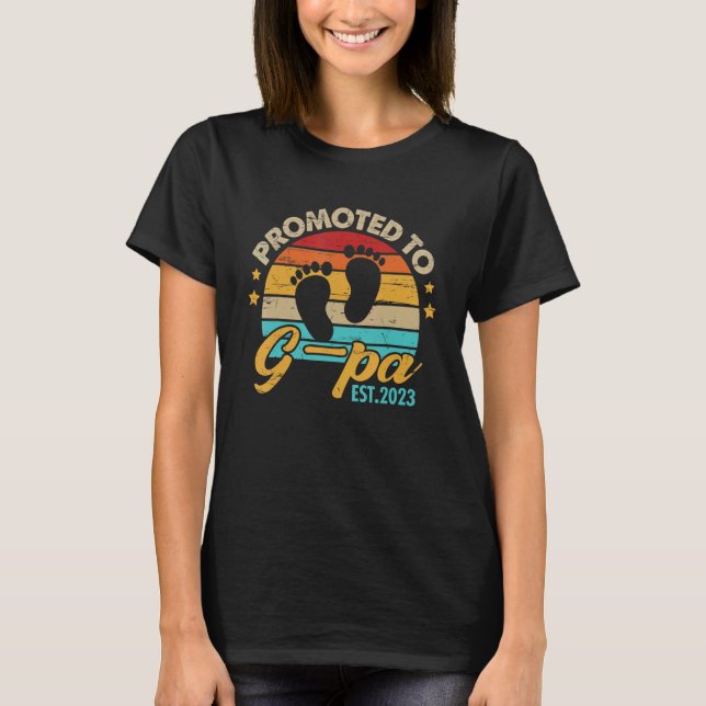 T-shirt Mens Promoted to G Pa 2023 Father's Day  First Tim (Devant)