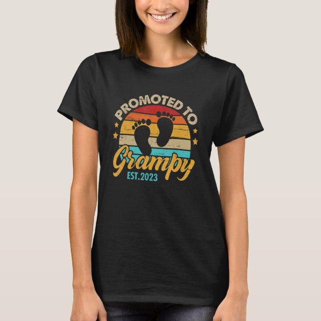 T-shirt Mens Promoted to Grampy 2023 Father's Day  First T (Devant)