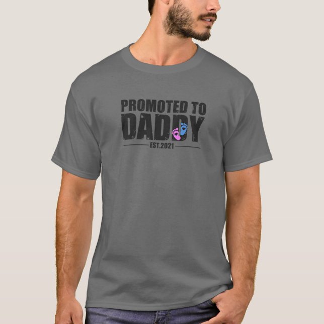 T-shirt Mens PROMOTION À DADDY 2021 Nouveau Père Twins Ros (Devant)
