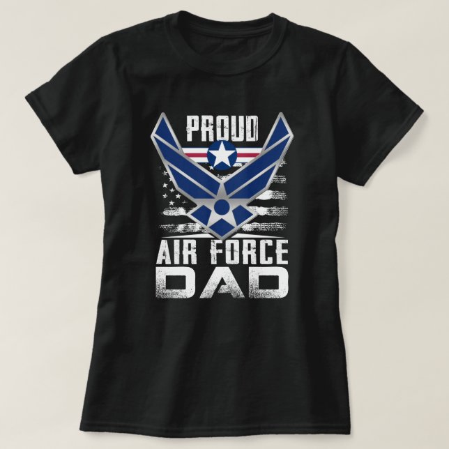 T-shirt Mens Proud Air Force Dad Military Veteran  (Design devant)