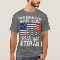 Mens Proud Dad Husband Grandfather and Korean War 