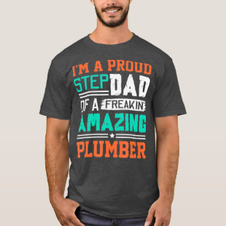 T-shirt Mens Proud Stepdad Of A Freakin Awesome Plumber