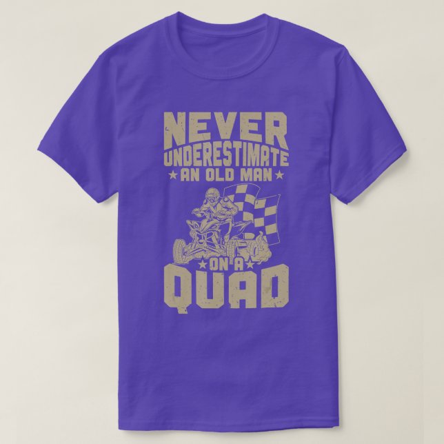 T-shirt Mens Quad Biker Funny Quad Bike Un Vieux Homme Sur (Design devant)