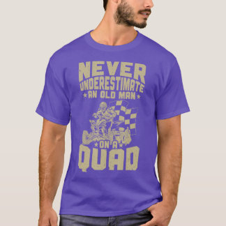 T-shirt Mens Quad Biker Funny Quad Bike Un Vieux Homme Sur