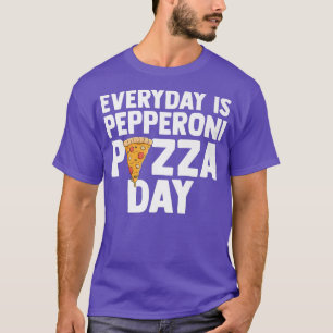 T-shirt Mens Quotidien Est Pepperoni Pizza Day Aime Italie