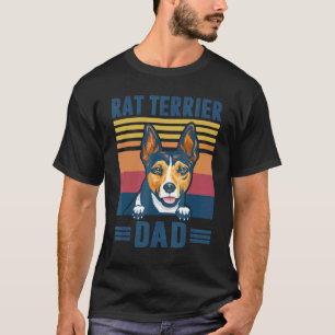 T-shirt Mens Rat Terrier Papa Père Retro Rat Terrier Chien