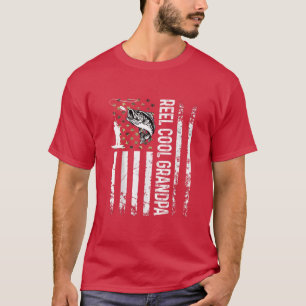 T-shirt Mens Reel Cool Grand-pa Pour Daddy Fisherman Anniv