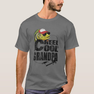 T-shirt Mens Reel Cool Grand-père Pêcheur Père Grand-mère 