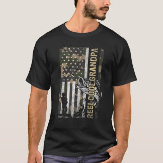 T-shirt Mens Reel Cool Grandpa Pêche Pêcheur Drapeau Fat